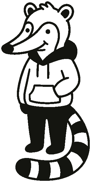 Coatí con hoodie