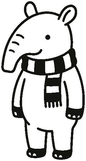 Tapir con bufanda